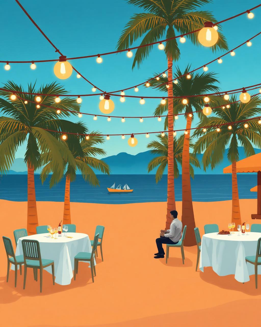 Seaside reception illustration